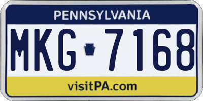 PA license plate MKG7168