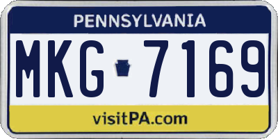 PA license plate MKG7169