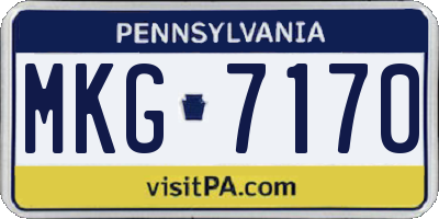 PA license plate MKG7170