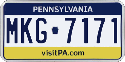 PA license plate MKG7171
