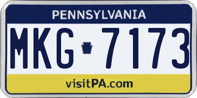 PA license plate MKG7173