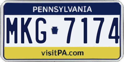 PA license plate MKG7174