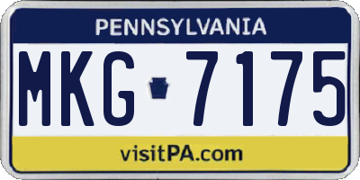PA license plate MKG7175