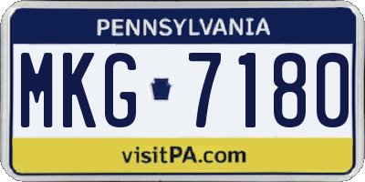 PA license plate MKG7180