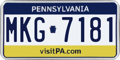 PA license plate MKG7181