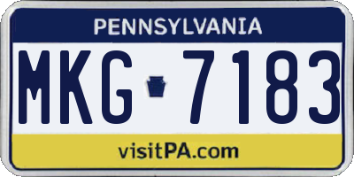 PA license plate MKG7183