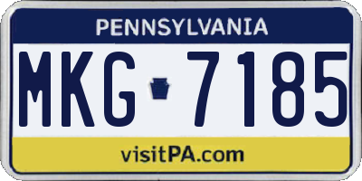 PA license plate MKG7185
