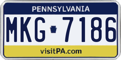 PA license plate MKG7186