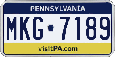 PA license plate MKG7189