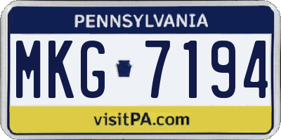 PA license plate MKG7194