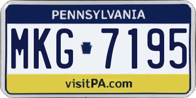 PA license plate MKG7195