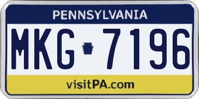 PA license plate MKG7196
