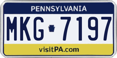 PA license plate MKG7197