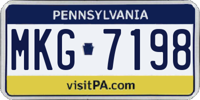 PA license plate MKG7198