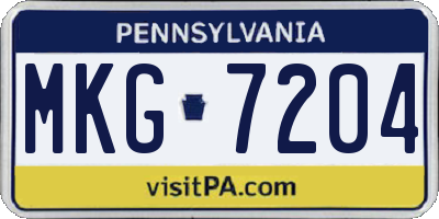 PA license plate MKG7204
