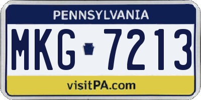 PA license plate MKG7213