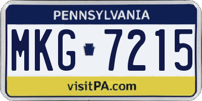 PA license plate MKG7215