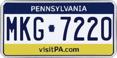 PA license plate MKG7220