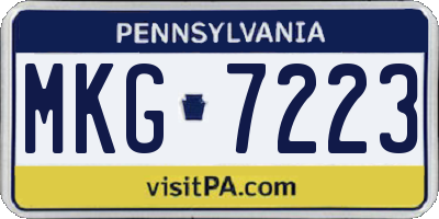 PA license plate MKG7223