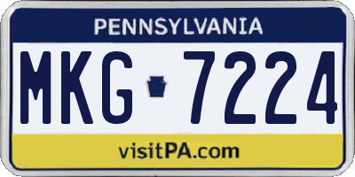 PA license plate MKG7224