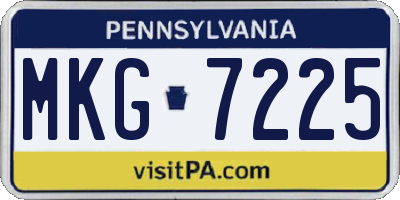 PA license plate MKG7225