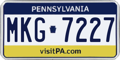 PA license plate MKG7227