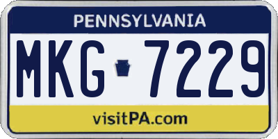 PA license plate MKG7229
