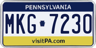 PA license plate MKG7230
