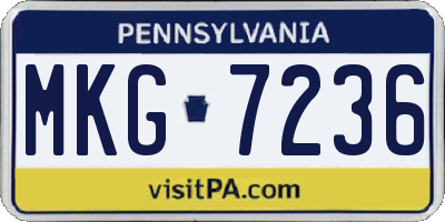 PA license plate MKG7236