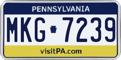 PA license plate MKG7239