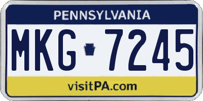PA license plate MKG7245