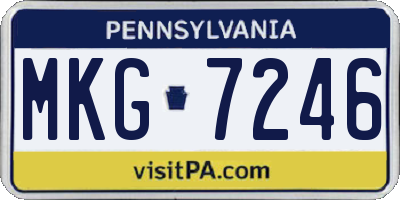 PA license plate MKG7246