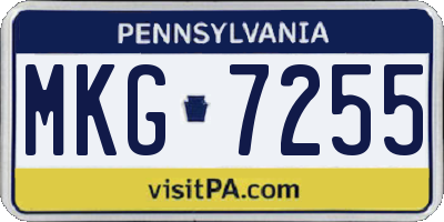 PA license plate MKG7255