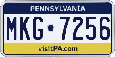 PA license plate MKG7256