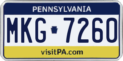 PA license plate MKG7260