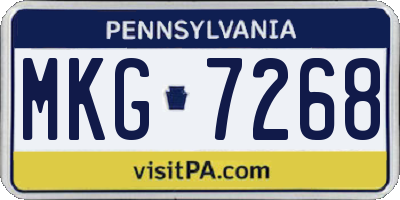PA license plate MKG7268
