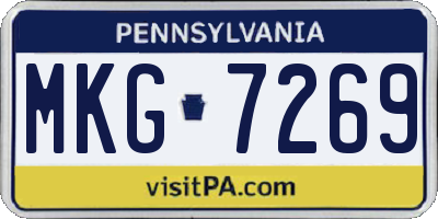 PA license plate MKG7269