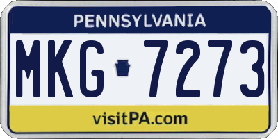 PA license plate MKG7273