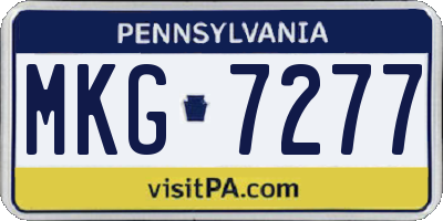 PA license plate MKG7277