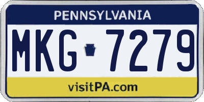 PA license plate MKG7279