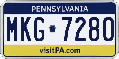 PA license plate MKG7280