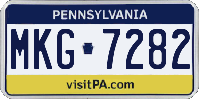 PA license plate MKG7282