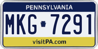 PA license plate MKG7291