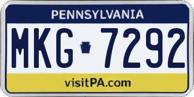 PA license plate MKG7292