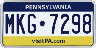 PA license plate MKG7298