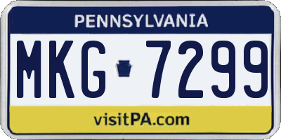 PA license plate MKG7299