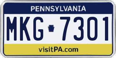 PA license plate MKG7301