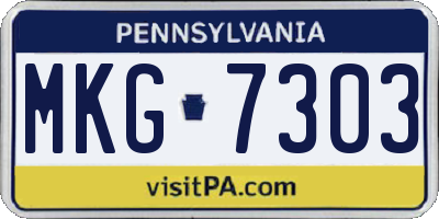 PA license plate MKG7303