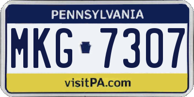 PA license plate MKG7307
