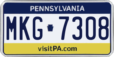 PA license plate MKG7308